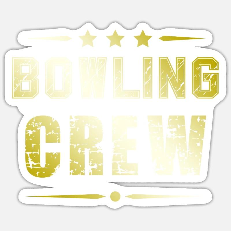 Bowling Crew - Sticker Größe S (10 x 10 cm) - Mattweiß