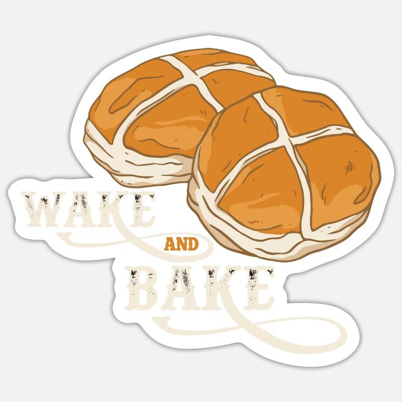 Wake And Bake Baking Lover Sticker size S (10 x 10 cm)