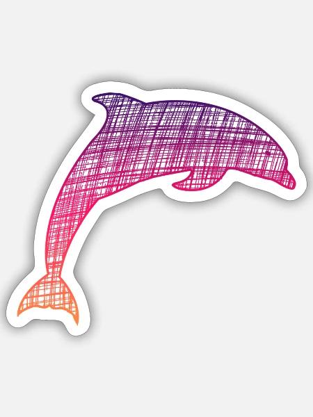 Delfi, Dolphin - Sticker Größe S (10 x 10 cm) - Mattweiß