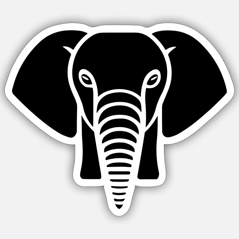 éléphant - Sticker taille S (10 x 10 cm) - blanc mat