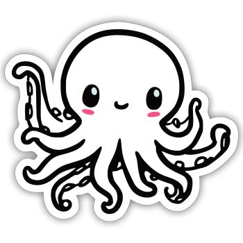 Cute Octopus Kawaii - Sticker size S (10 x 10 cm) - white matte - Front