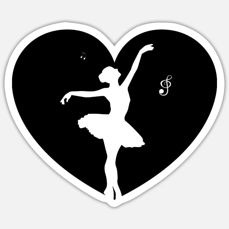 Danse Musique de danse - Sticker taille S (10 x 10 cm) - blanc mat