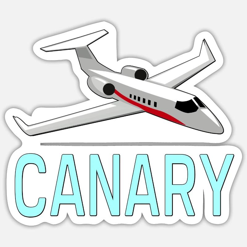 Luftfahrt Canary Jet - Sticker Größe S (10 x 10 cm) - Mattweiß