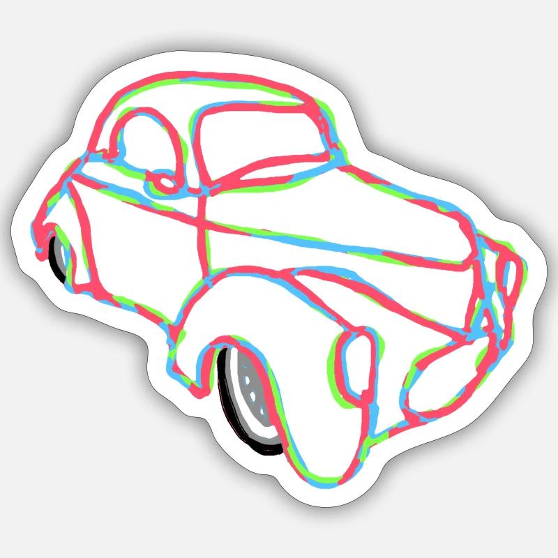 Willys Coupe - Sticker taille S (10 x 10 cm) - blanc mat