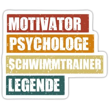 Lustige Schwimmtrainer Sprüche zum Geburtstag - Sticker Größe S (10 x 10 cm) - Mattweiß - Vorne