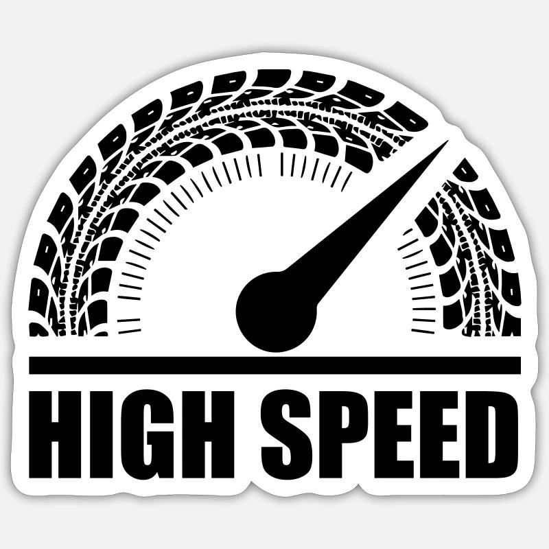 Tire speedometer high speed - Sticker size S (10 x 10 cm) - white matte