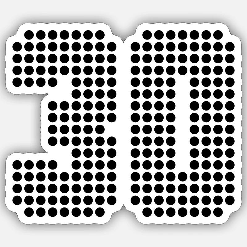 30 - Sticker Größe S (10 x 10 cm) - Mattweiß
