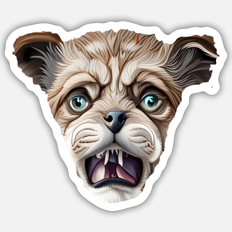 Katzentigertier - Sticker Größe S (10 x 10 cm) - Mattweiß