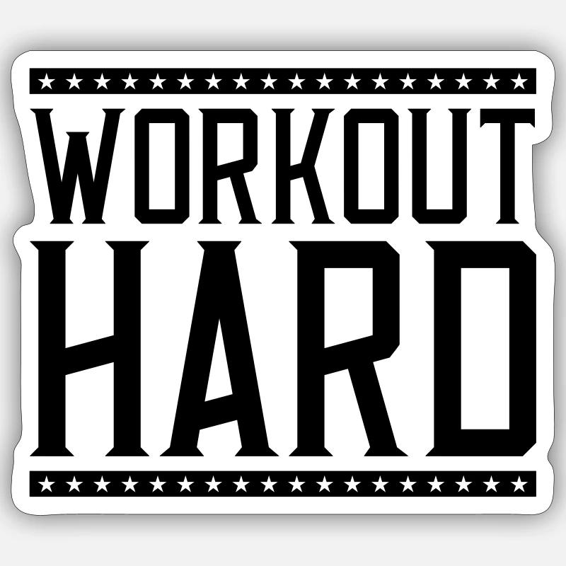 Entraînement dur - Sticker taille S (10 x 10 cm) - blanc mat