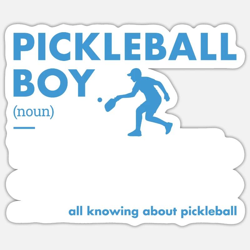 Sport Boy Définition Pickleball - Sticker taille S (10 x 10 cm) - blanc mat