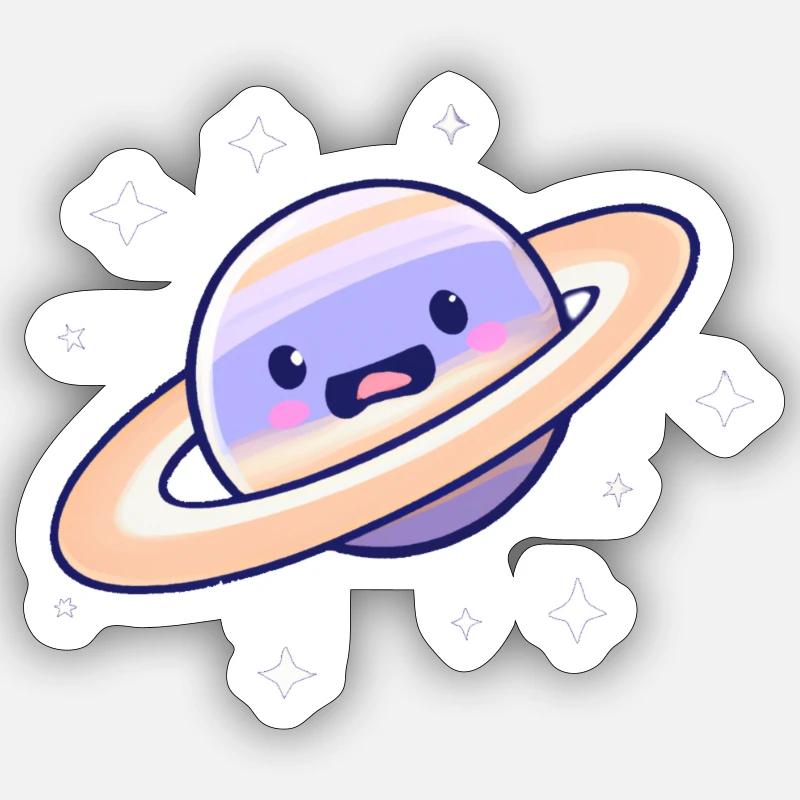 Saturn is startled? - Sticker size S (10 x 10 cm) - white matte