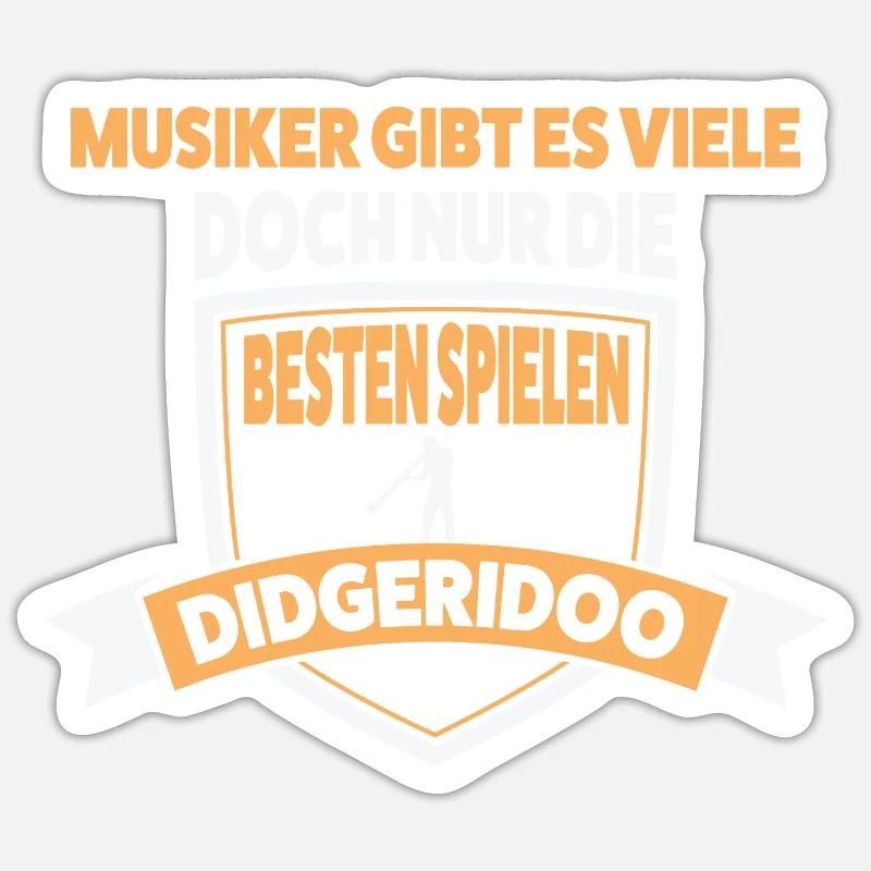 Didgeridoo Musiker Didgeridoos Geschenk - Sticker Größe S (10 x 10 cm) - Mattweiß