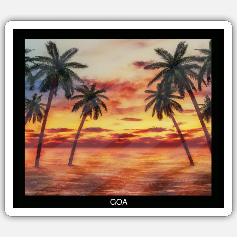 Goan Sunset - Sticker Größe S (10 x 10 cm) - Mattweiß