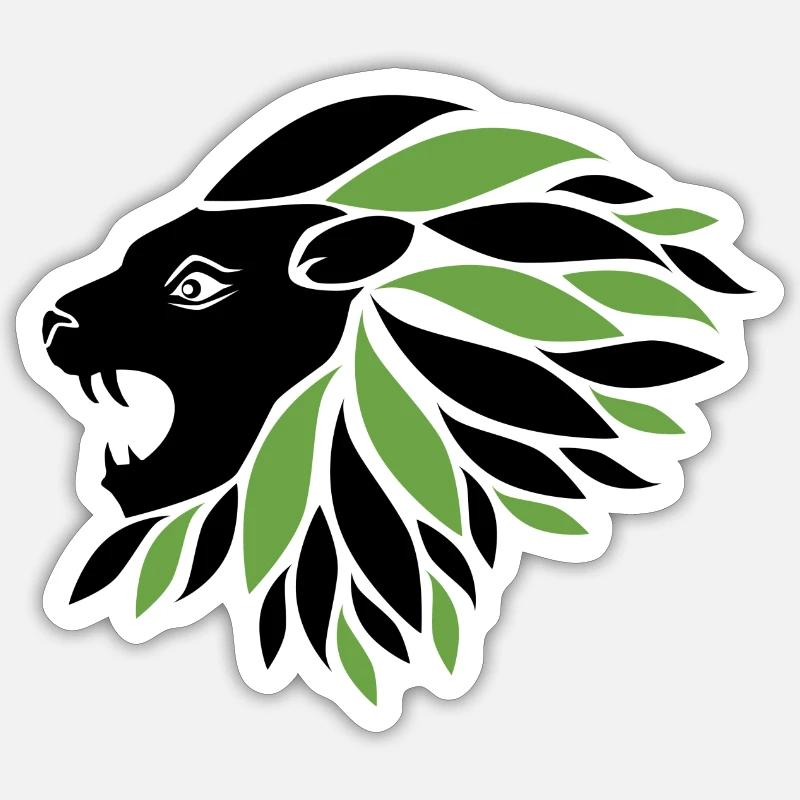 Lion - Sticker taille S (10 x 10 cm) - blanc mat