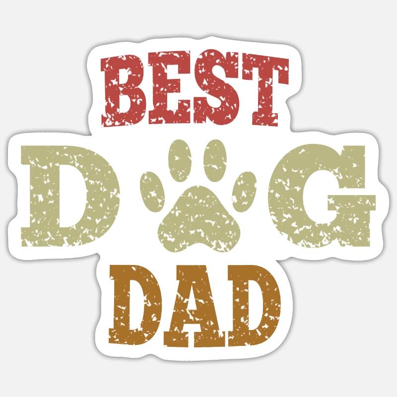 Best Dog Dad - Sticker Größe S (10 x 10 cm) - Mattweiß