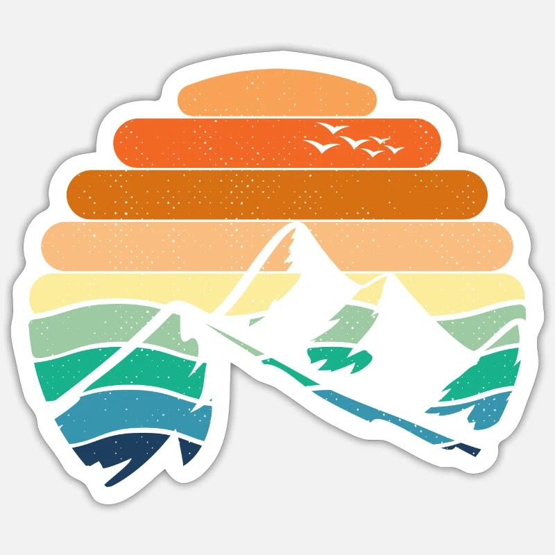 Mountain Landscape Sunset - Sticker size S (10 x 10 cm) - white matte