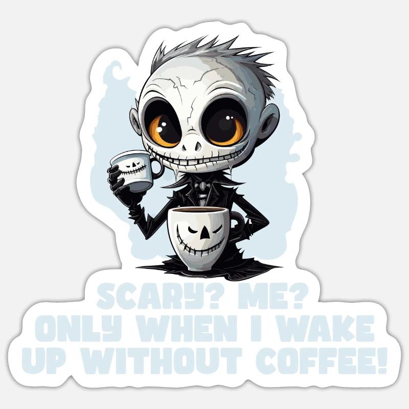 Kaffee Morgenmuffel Mitarbeiter Spruch Fun Tshirt Sticker Größe S (10 x 10 cm)