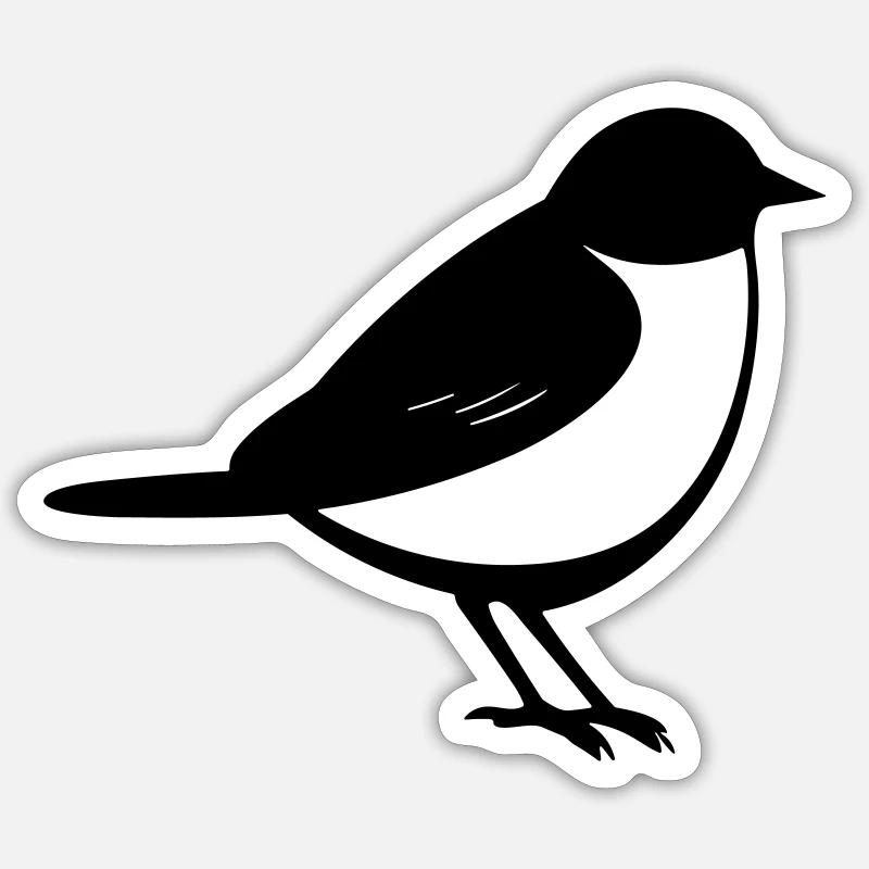 Oiseau - Sticker taille S (10 x 10 cm) - blanc mat