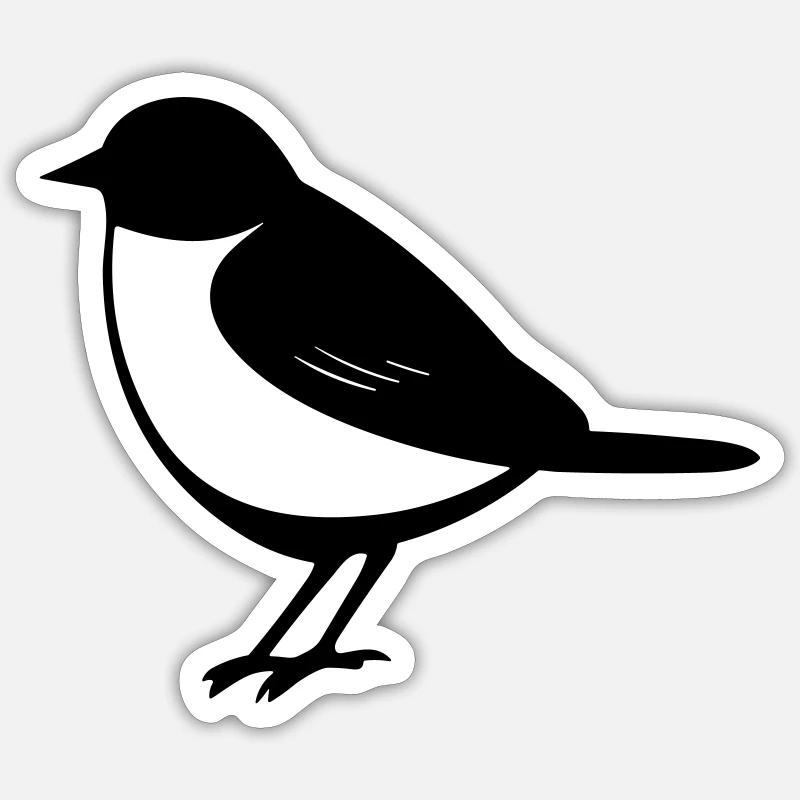Vogel - Sticker Größe S (10 x 10 cm) - Mattweiß