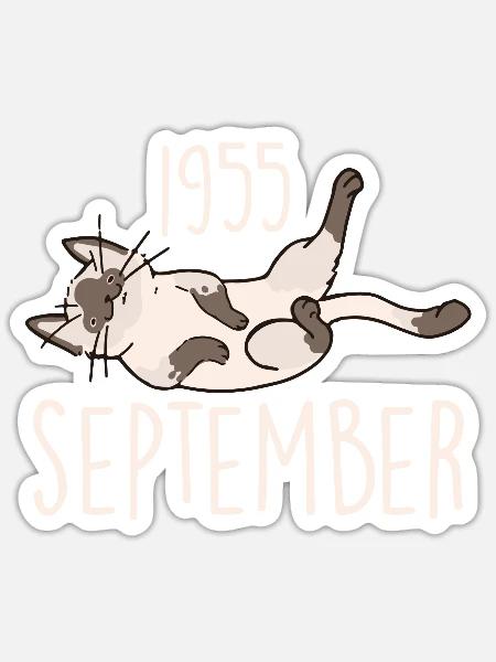 Legende September 1955 Jubiläumsgeschenk 1955 - Sticker Größe S (10 x 10 cm) - Mattweiß