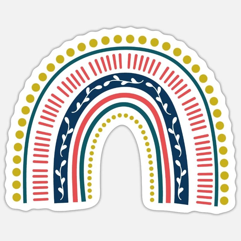 boho rainbow bunt Sticker Größe S (10 x 10 cm)