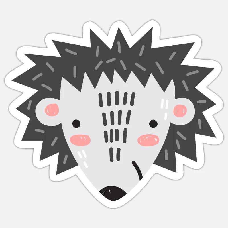 Igel "Max" - Sticker Größe S (10 x 10 cm) - Mattweiß