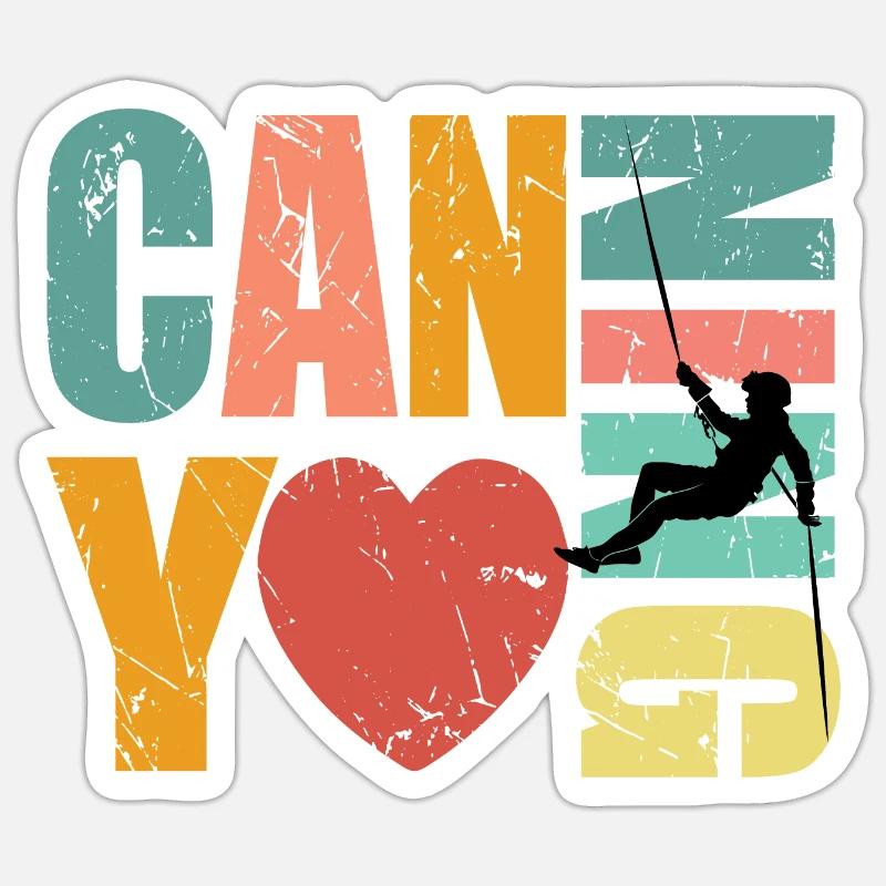 Canyoning Lover Canyoneer - Sticker size S (10 x 10 cm) - white matte