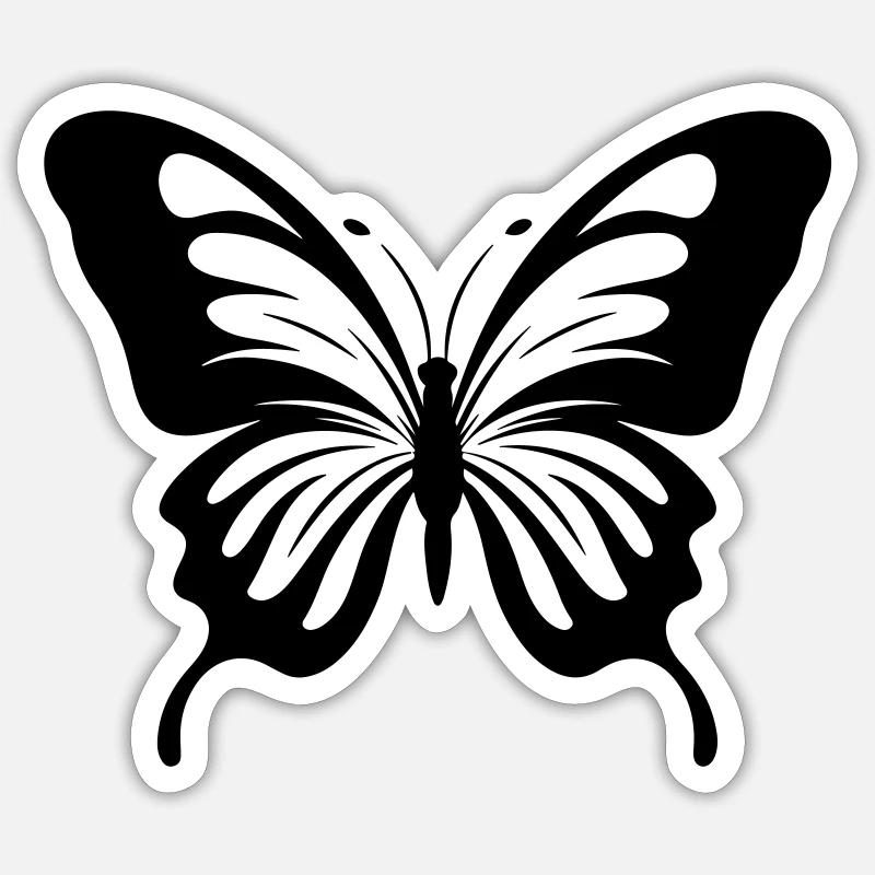 Symbole papillon - Sticker taille S (10 x 10 cm) - blanc mat