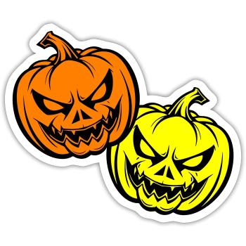 Halloween Creepy Pumpkin Face - Sticker size S (10 x 10 cm) - white matte - Front