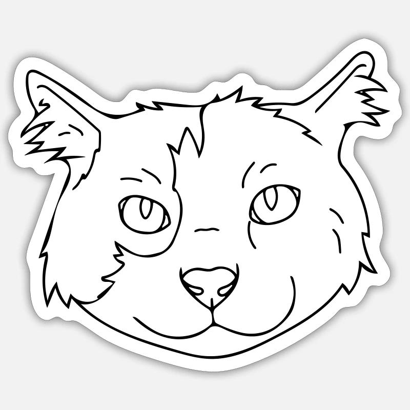 Katze - Sticker Größe S (10 x 10 cm) - Mattweiß