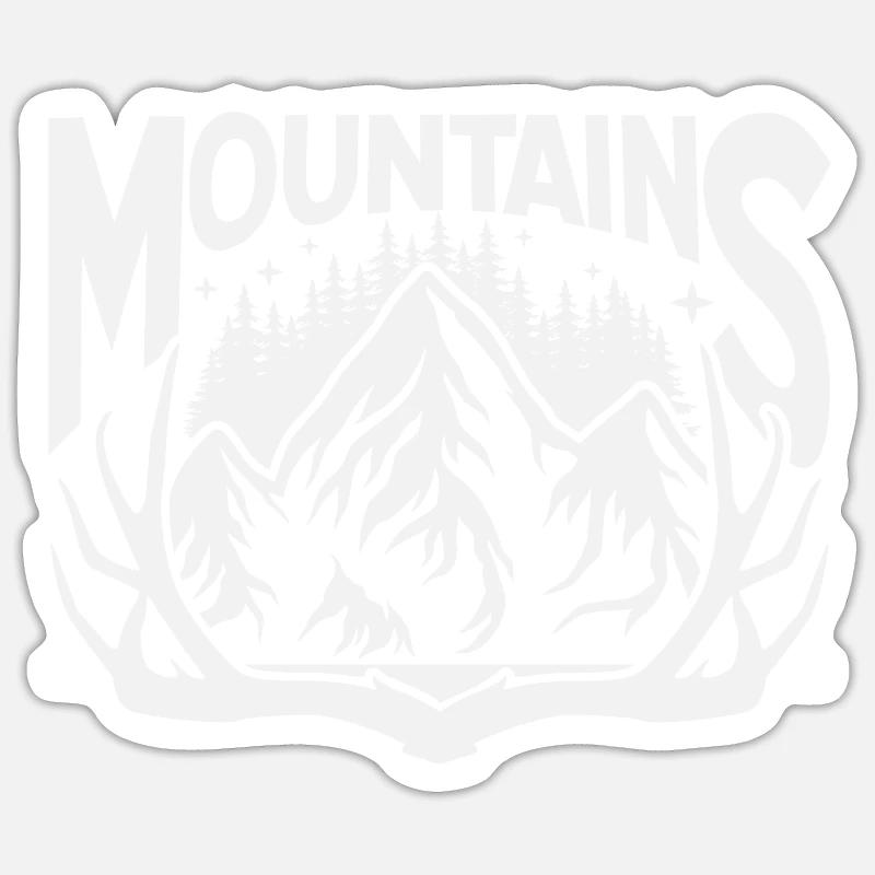 Berg - Sticker Größe S (10 x 10 cm) - Mattweiß