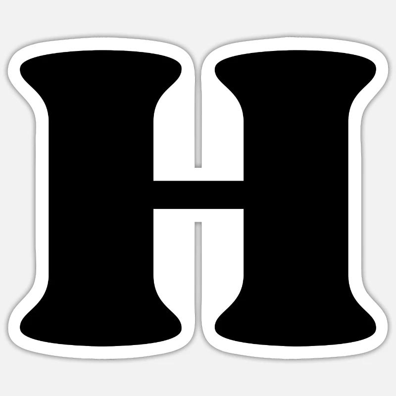 Letter h - Sticker size S (10 x 10 cm) - white matte