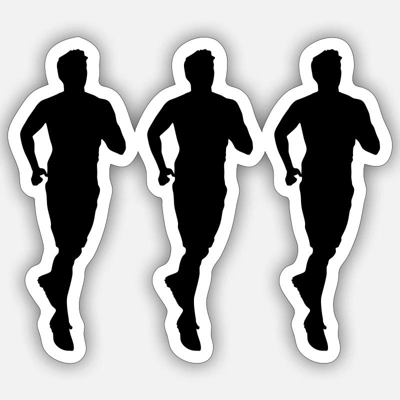 jogging 3 - Sticker Größe S (10 x 10 cm) - Mattweiß