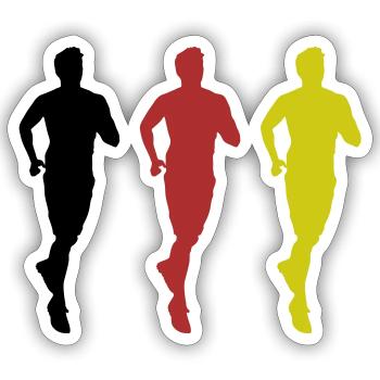 jogging germany - Sticker Größe S (10 x 10 cm) - Mattweiß - Vorne