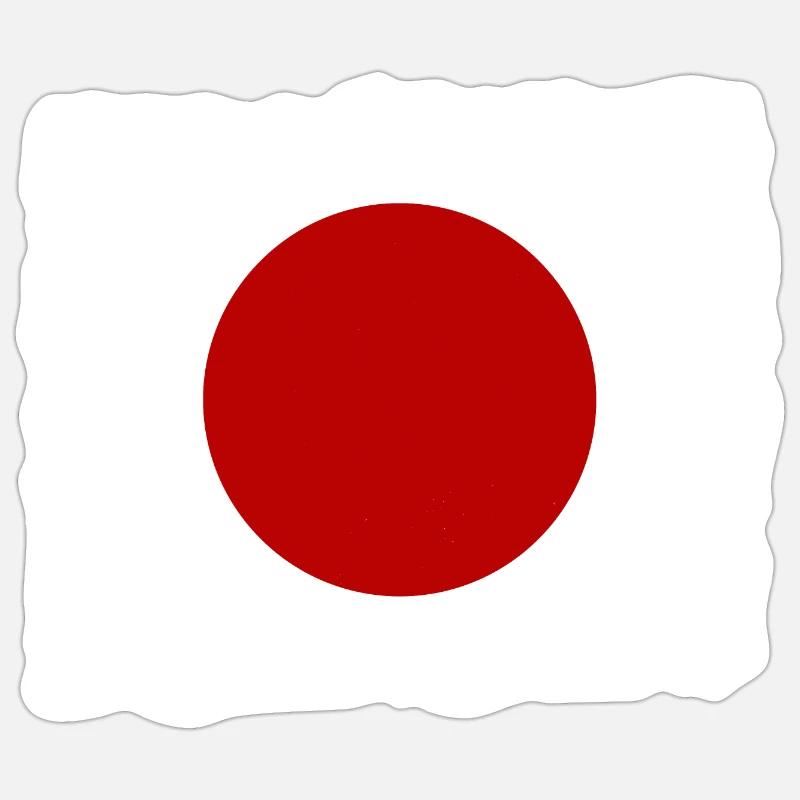 Drapeau du Japon utilisé Look Nihon drapeau japonais Sticker taille S (10 x 10 cm)