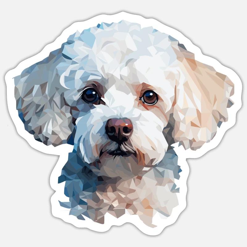Poodle Polygon Design - Sticker size S (10 x 10 cm) - white matte