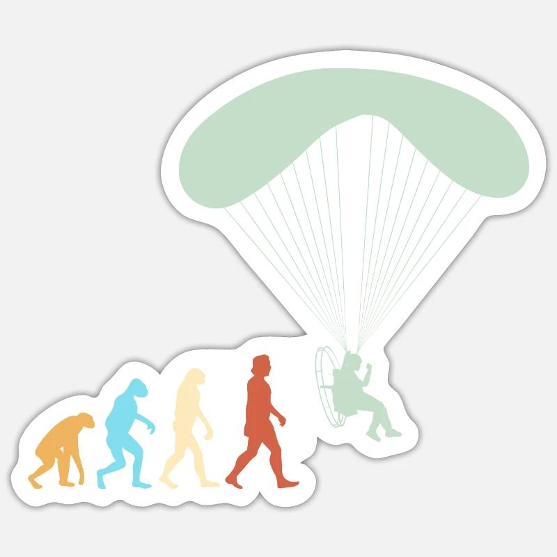 Paramoteur Parapente motorisé - Sticker taille S (10 x 10 cm) - blanc mat