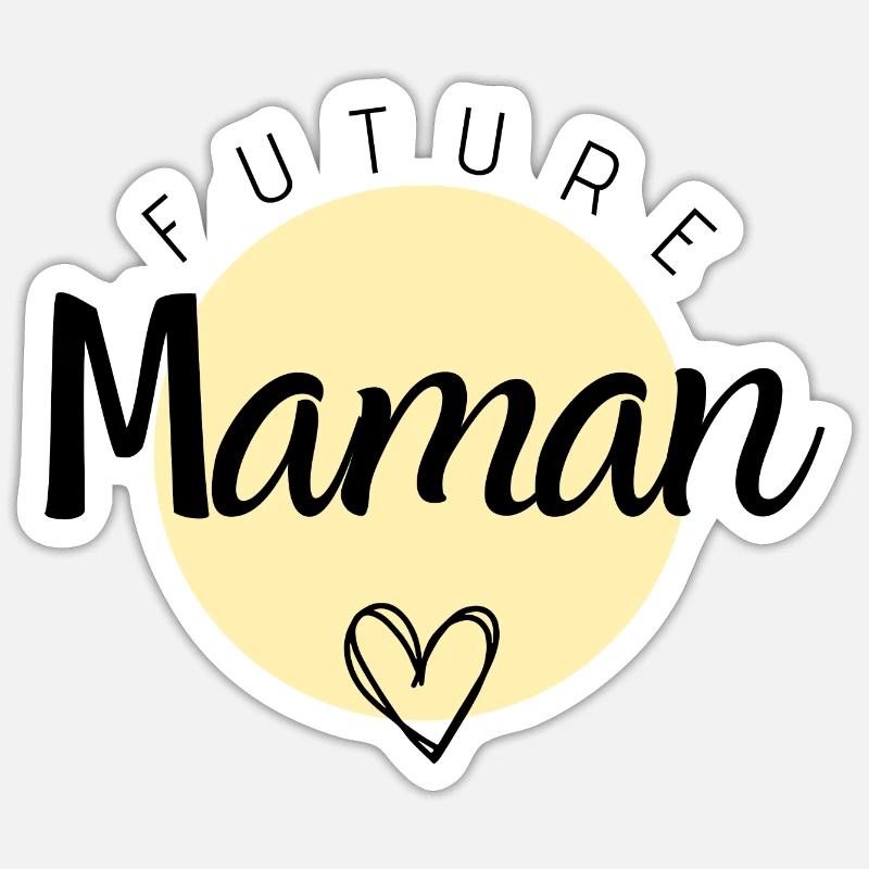 Future maman - Sticker taille S (10 x 10 cm) - blanc mat