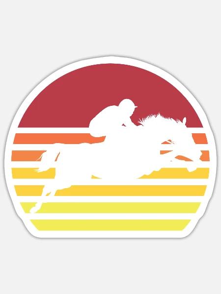 Lustiges Pferde Bild Reitpferd - Sticker Größe S (10 x 10 cm) - Mattweiß