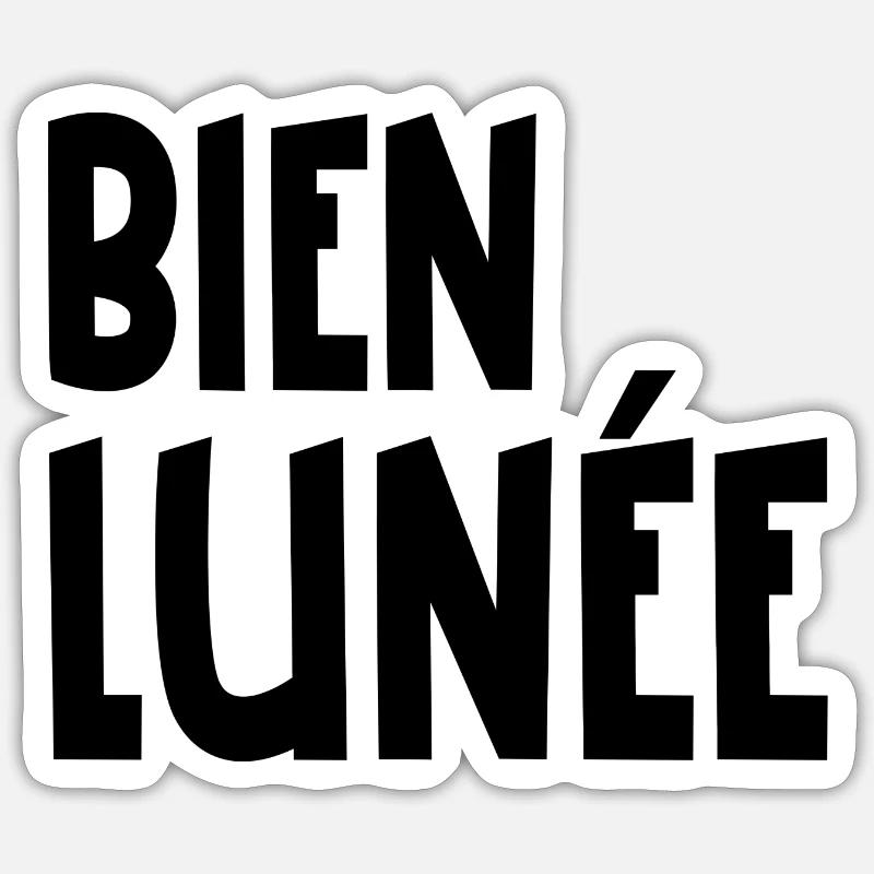 bien lunée - Sticker taille S (10 x 10 cm) - blanc mat
