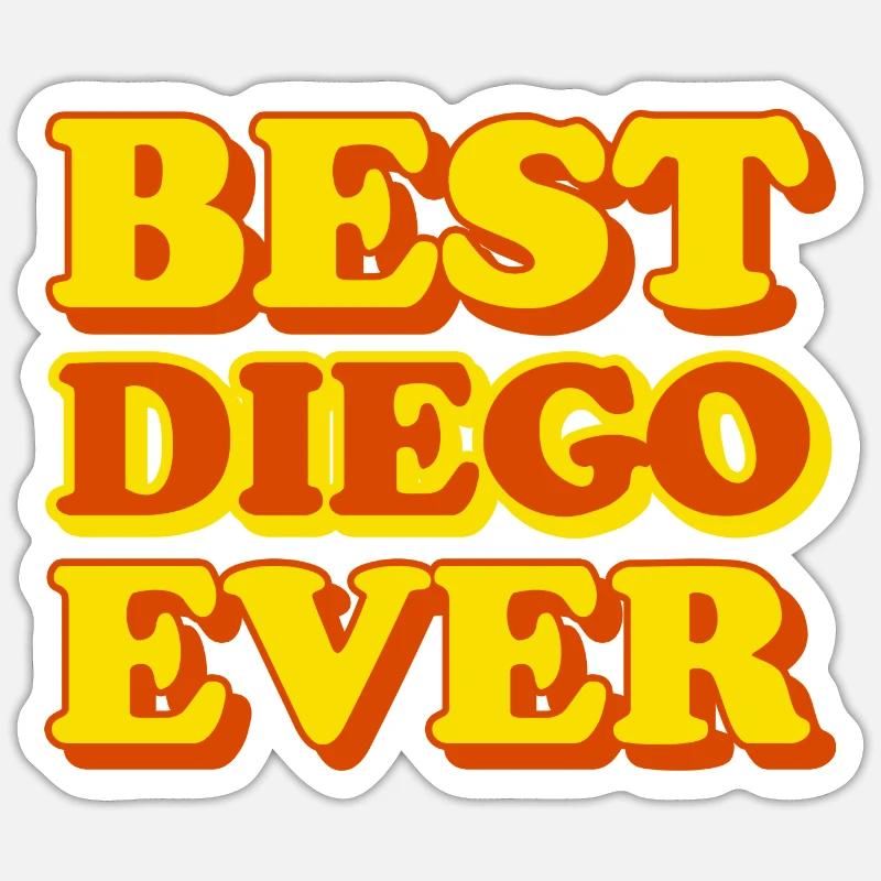 Diego Prénom Cadeau Drôle - Sticker taille S (10 x 10 cm) - blanc mat