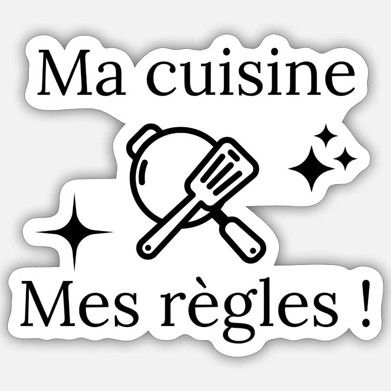 idée de cadeau sur le thème de la cuisine - Sticker taille S (10 x 10 cm) - blanc mat