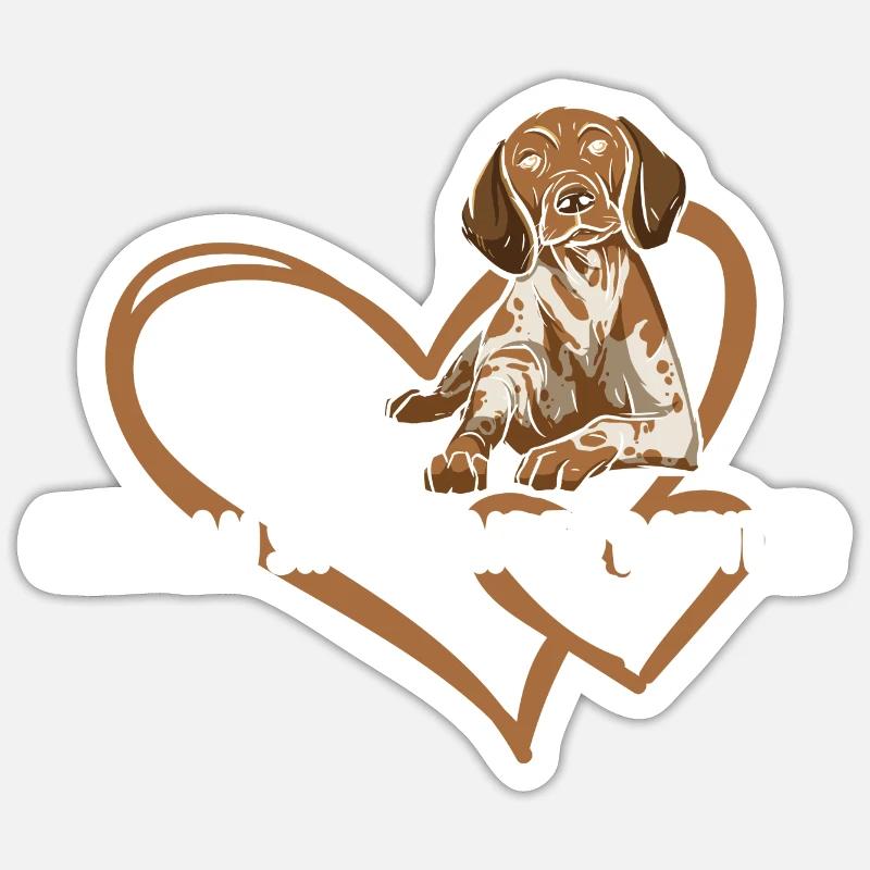 German Shorthaired Pointer Heart Sticker size S (10 x 10 cm)