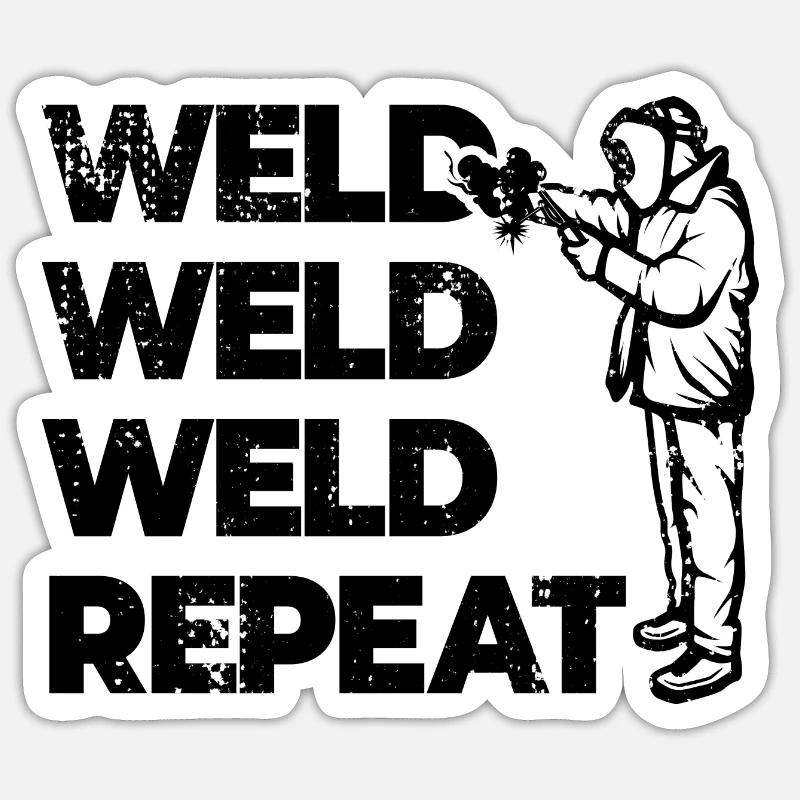 Repeat welding - Sticker size S (10 x 10 cm) - white matte