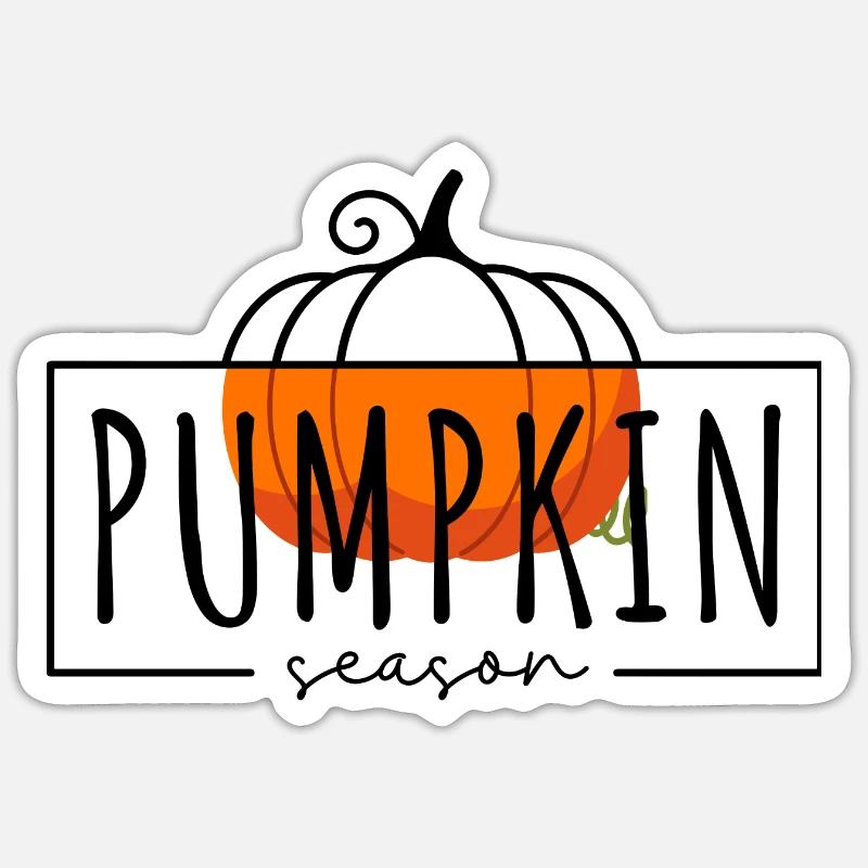 saison des citrouilles - Sticker taille S (10 x 10 cm) - blanc mat