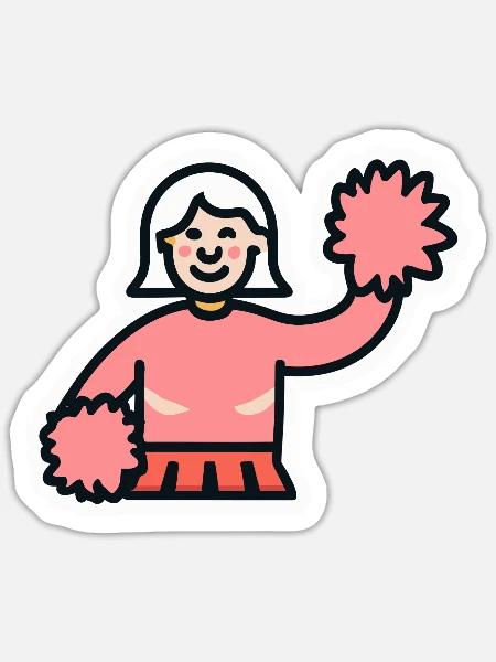 Cheerleader Sticker - Sticker Größe S (10 x 10 cm) - Mattweiß