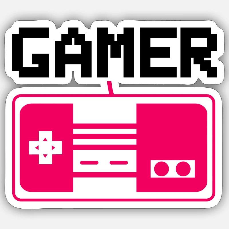 gamer - Sticker size S (10 x 10 cm) - white matte
