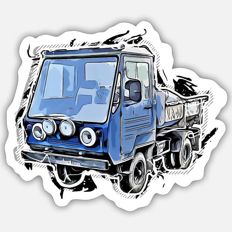Multicar - Sticker Größe S (10 x 10 cm) - Mattweiß