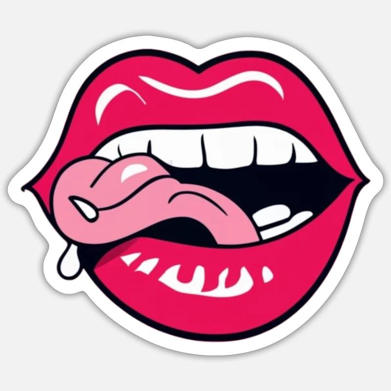 Zunge lasziv Sticker Größe S (10 x 10 cm)