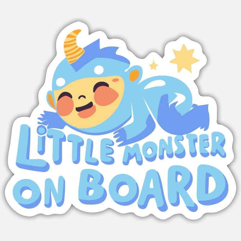 Mignon bébé monstre - Sticker taille S (10 x 10 cm) - blanc mat